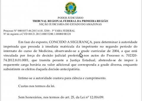 Justiça Federal manda Nilton Lins matricular aluna supostamente inadimplente